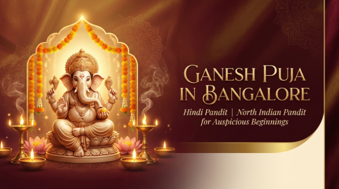 Traditional Ganesh worship arranged by Hindi Pandit Bangalore Puja