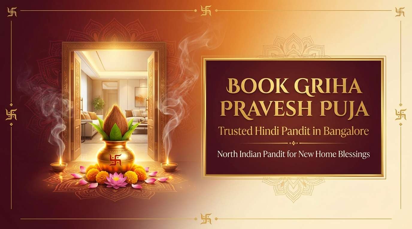 Housewarming ritual led by Hindi pandit in Bangalore for Griha Pravesh