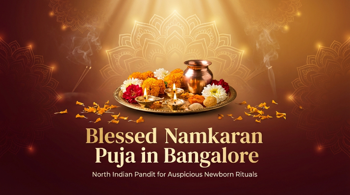 North Indian naming ceremony guided by Hindi pandit in Bangalore