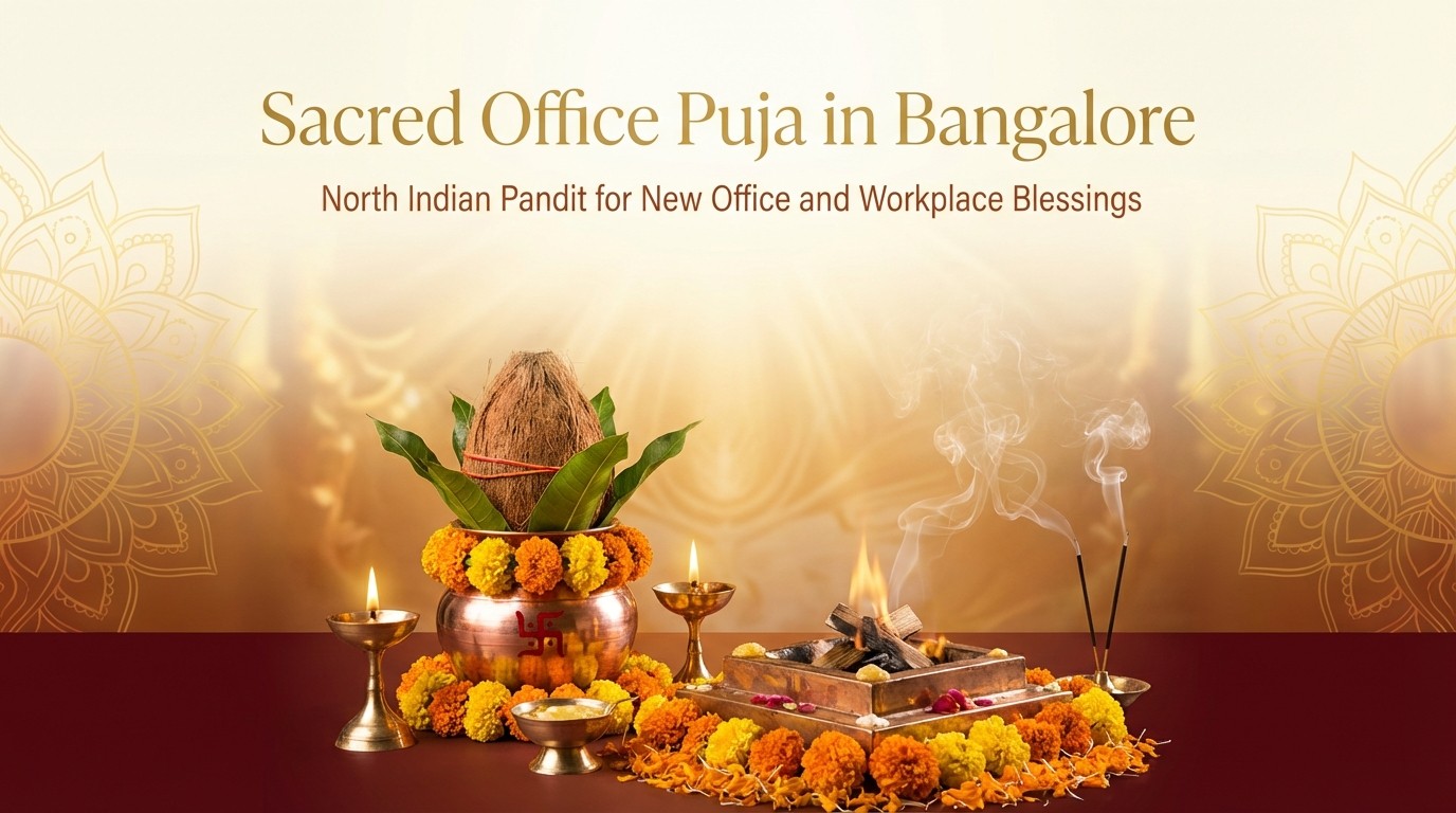Lakshmi Ganesh Office Puja Bangalore setup by North Indian pandit